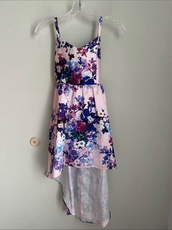 Rare Editions Other - Rare Editions Pink Floral Hi-Low Spaghetti Strap Dress